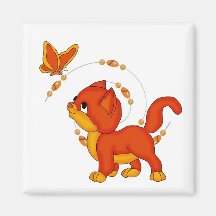 Magnet Girls Kid's Butterfly Flowers Cat