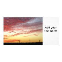 Magnificent Sky and Wind Generators Personalized Photo Card