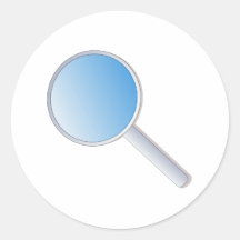 Magnifying Glass Round Stickers