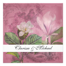 Magnolia Song Square Wedding Invitation