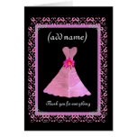 MAID OF HONOR Wedding Thank You - PINK Gown Greeting Card