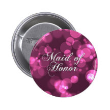 Maid of Honour Button [Pink Bokeh]