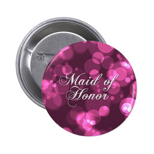 Maid of Honour Button [Pink Bokeh]