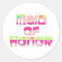 Maid of Honour Favours Round Sticker