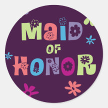 Maid of Honour Gifts and Favours Sticker