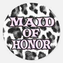 Maid of Honour Round Sticker
