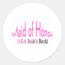 Maid Of Honour Round Sticker