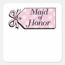 Maid of Honour Square Stickers