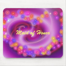 Maid of Honour Swirly Heart Mousepad