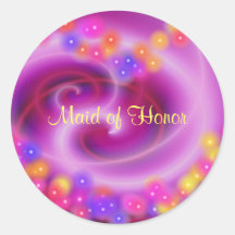 Maid Of Honour Swirly Heart Sticker