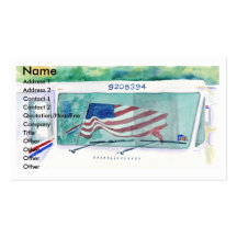 Mail Postal Truck and Flag Business Card
