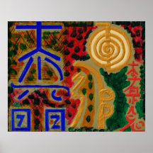 Main Reiki  Healing Symbols Poster