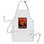 Maine art deco retro travel poster apron