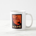 Maine art deco retro travel poster coffee mugs