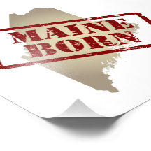 Maine Born - Stamp on Map Photograph