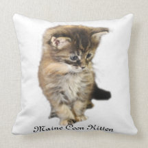 Maine Coon Kitten Throw Pillow