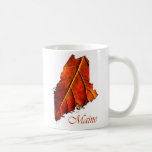 Maine Fall Foliage Orange Colored Leaf mugs