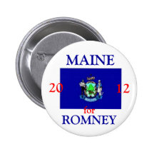 Maine for Romney 2012 Pinback Buttons