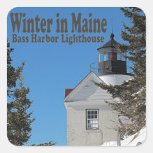 Maine in Winter Square Sticker