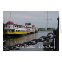 Maine Island Boats Greeting Card