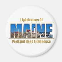 Maine Portland Head Lighthouse Image Text Magnets