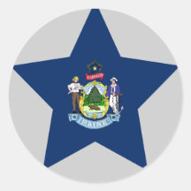 Maine Star Round Stickers