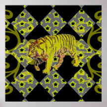 Majestic Yellow Tiger Poster