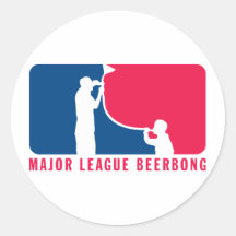 Major League Beer Bong Round Stickers