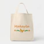 Makayla (Orange Butterfly) Canvas Bag