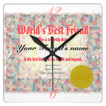 Make a World's Best Friend Certificate Wall Clocks