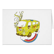 Make Love Not War Van ~ 60s Hippie Peace Sign Greeting Cards
