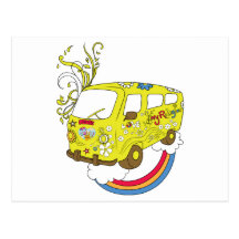 Make Love Not War Van ~ 60s Hippie Peace Sign Post Cards