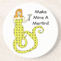 Make Mine A Mertini Mermaid Drink Coasters
