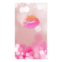 Make up Artist Business Card Pink Lips & Lights