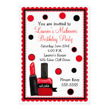 Make-up Make over Birthday Invitations