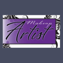Makeup Artist Business Card Bold Text & Floral business cards