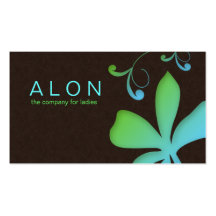 Makeup Artist Business Card Flower Blue Green