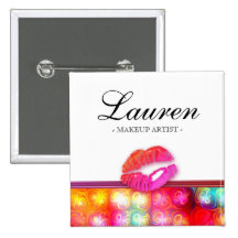 Makeup Artist Glossy Lips Colourful Lights Pins