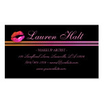 Makeup Artist Glossy Mini Lips N Lace Pink Orange Business Card Template