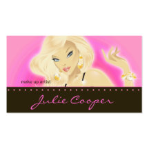 Makeup Artist Jewellery Pretty Blonde Woman Hot Pi Business Card Template