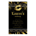 Makeup Artist Lips N Lace Gold Zebra Modern Business Card Template