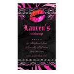 Makeup Artist Lips N Lace Pink Zebra Business Card Templates