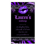 Makeup Artist Lips N Lace Purple Zebra Modern Business Card Template
