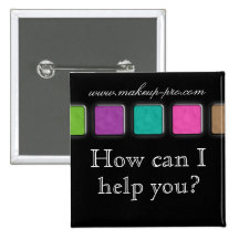 Makeup Artist Name Tag Button Brooch Palette