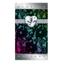 Makeup Business Card Lace Floral Blue Pink