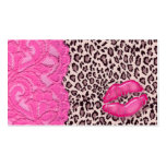 Makeup Business Card Leopard Lace Pink