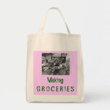 Making Groceries Grocery Tote Bag (Pink)