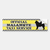 Malamute Taxi Service Bumper Sticker