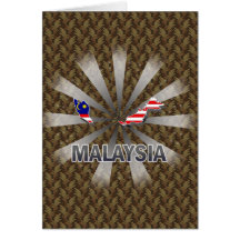 Malaysia Flag Map 2.0 Greeting Cards