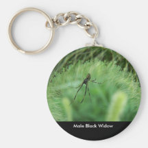 Male Black Widow Spider Keychain